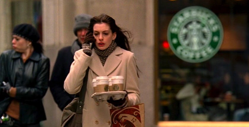 The devil drinks Starbucks - Hathaway has to bring her fashion mogul boss a latte before all hell is raised. The Devil Wears... – @shamelessplacement on Tumblr The devil drinks Starbucks - Hathaway has to bring her fashion mogul boss a latte before all hell is raised. The Devil Wears... – @shamelessplacement on Tumblr