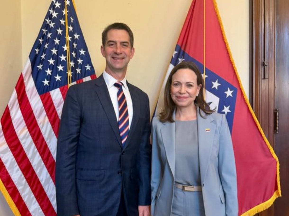 María Corina Machado se reunió con senador republicano Tom Cotton María Corina Machado se reunió con senador republicano Tom Cotton