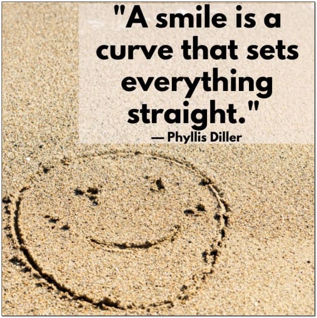 a smile is a curve that sets everything straight