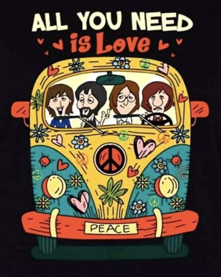 The Beatles 🌼 | Peace and love, Disney character drawings, All you need is  love