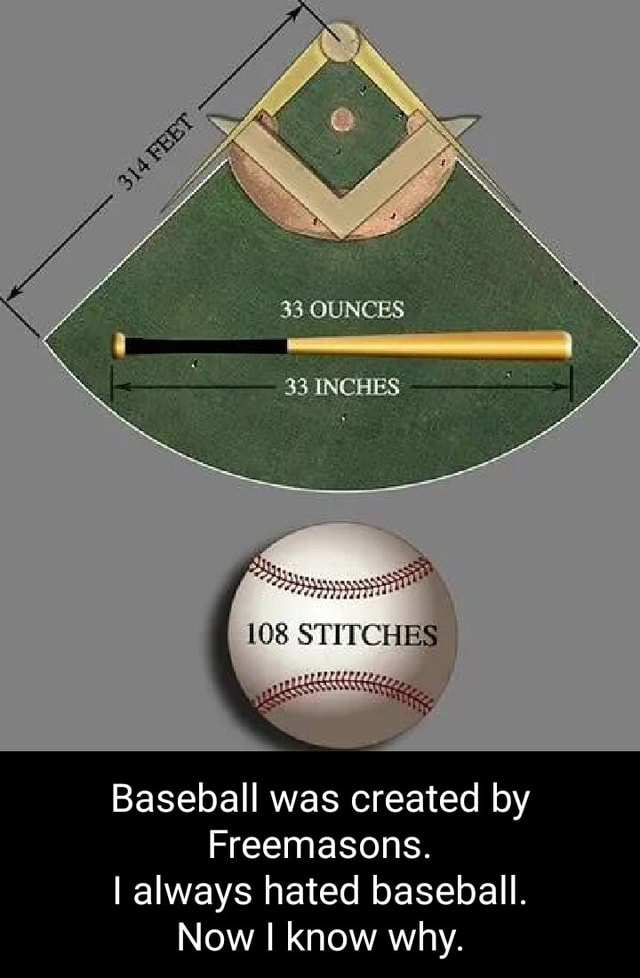 108 STITCHES Baseball was created by Freemasons. I always hated baseball. Now I know why ...