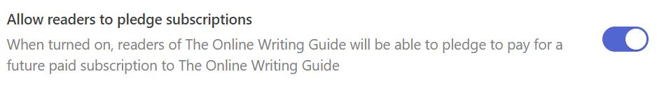 A button to allow readers to pledge subscriptions.