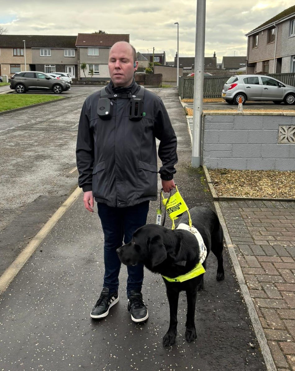 Stuart wearing NOA device