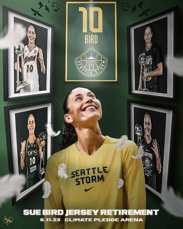 Sue Bird Jersey Retirement
6.11.23 Climate Pledge Arena