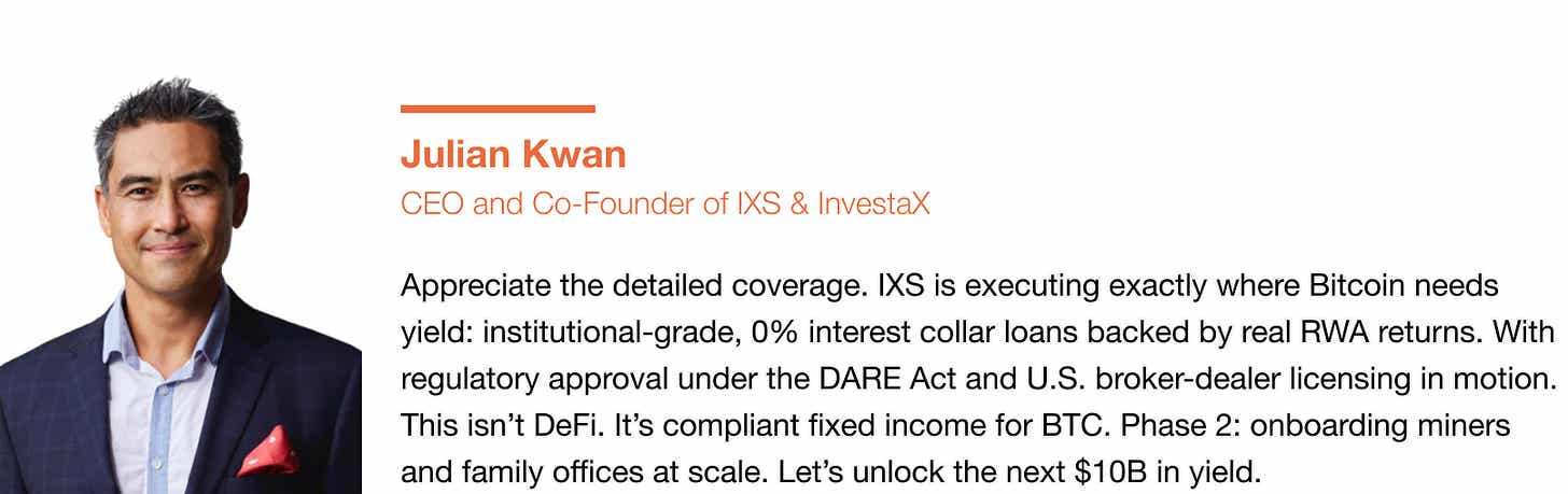 Julian Kwan, IXS, InvestaX