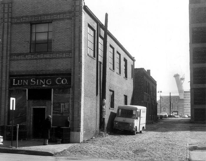 Chinatown in St. Louis. Located downtown on a street called "Hop Alley". It  was demolished in 1965 to make way for Busch … | St louis county, St louis,  St. charles