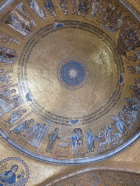 Pictures of the outside and inside of St. Mark's in Venice