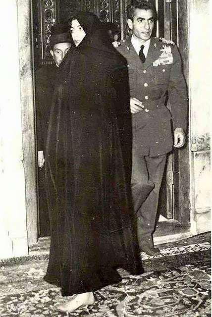 Shah Mohammad Reza Pahlavi of Iran with his wife in 1953.