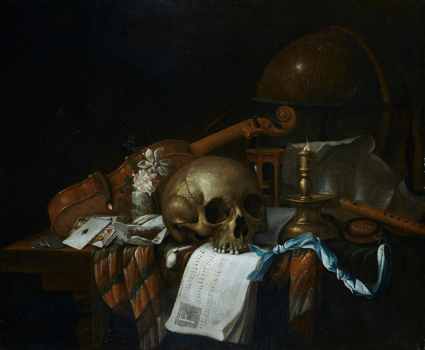 Cornelis Norbertus Gijsbrecht | VANITAS STILL LIFE WITH A SKULL, SHEET ...