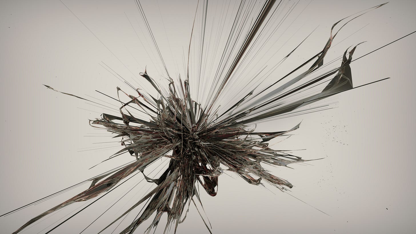 A star-shaped splash of paint captured as a single high-speed frame