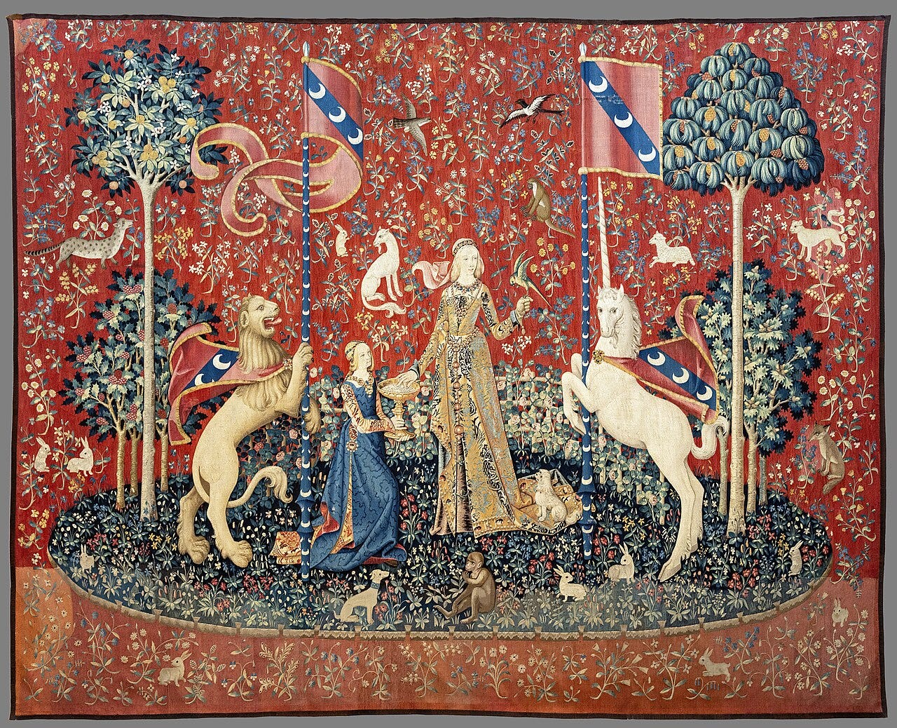 Lady and the unicorn tapestry, the sense of taste Lady and the unicorn tapestry, the sense of taste