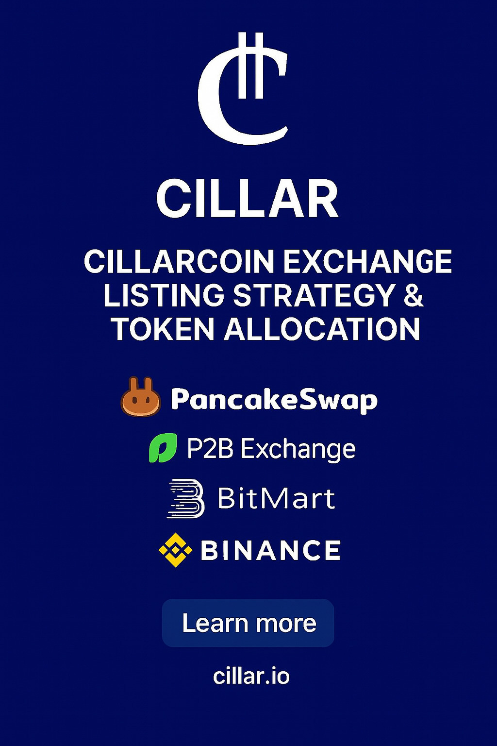 CillarCoin Exchange Listing Strategy & Token Allocation — Moving Forward