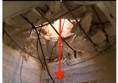A red arrow pointing to a hole in a wall

AI-generated content may be incorrect.