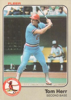 1982 Fleer Tom Herr