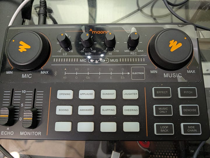 Rubber ducks, mixer and ring light