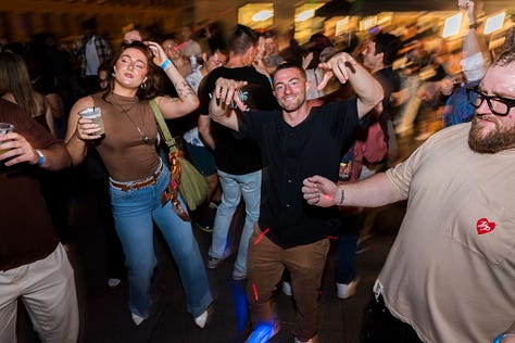 Image gallery featuring party goers from past Speedy Records events.