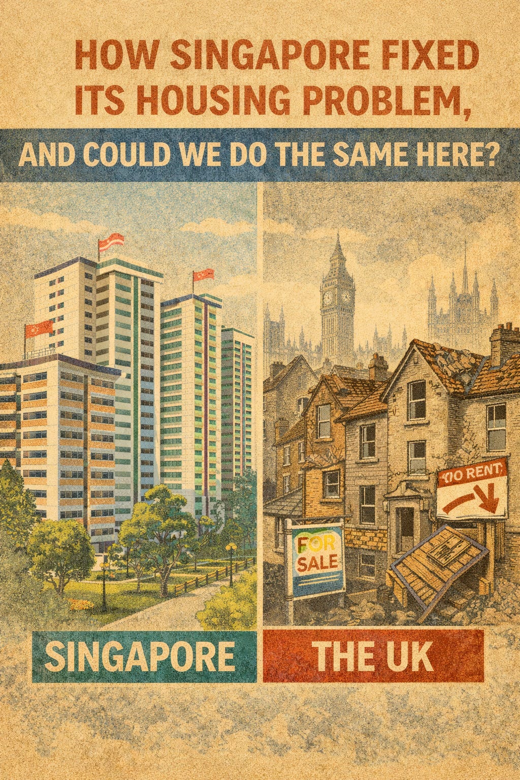 A couple of posters with buildings and signs

AI-generated content may be incorrect.