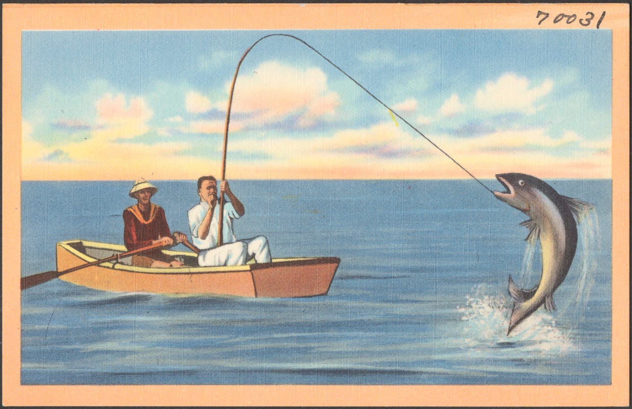 Fishing on a boat Fishing on a boat