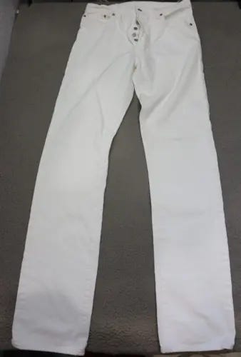 Levi's Jeans 501 Straight Leg Button Fly Mens 34x38 White Cotton - Picture 1 of 13