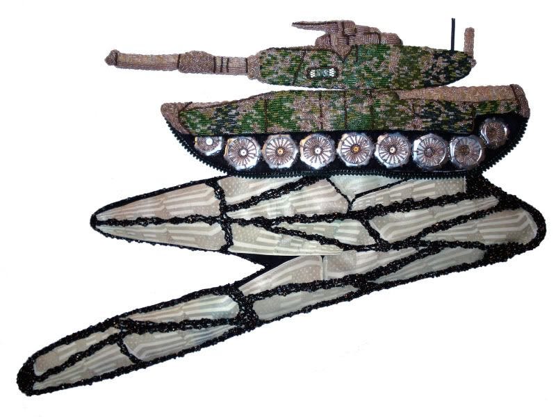 beaded camo camouflage print military Afghanistan fallen soldiers U.S. pop art war bead embroidery beaded camo camouflage print military Afghanistan fallen soldiers U.S. pop art war bead embroidery