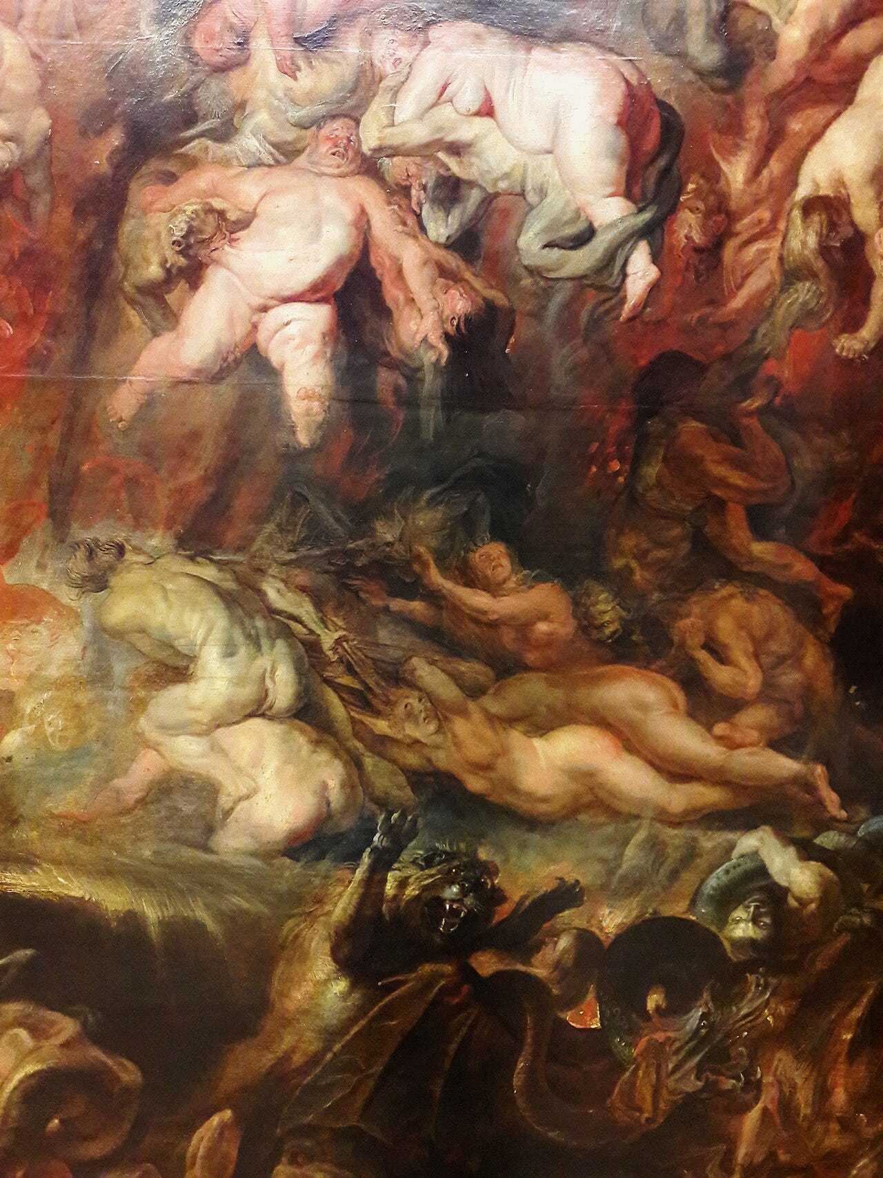 Bodies falling into darkness