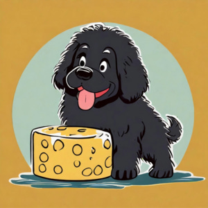 Newfie Looking at Cheese
