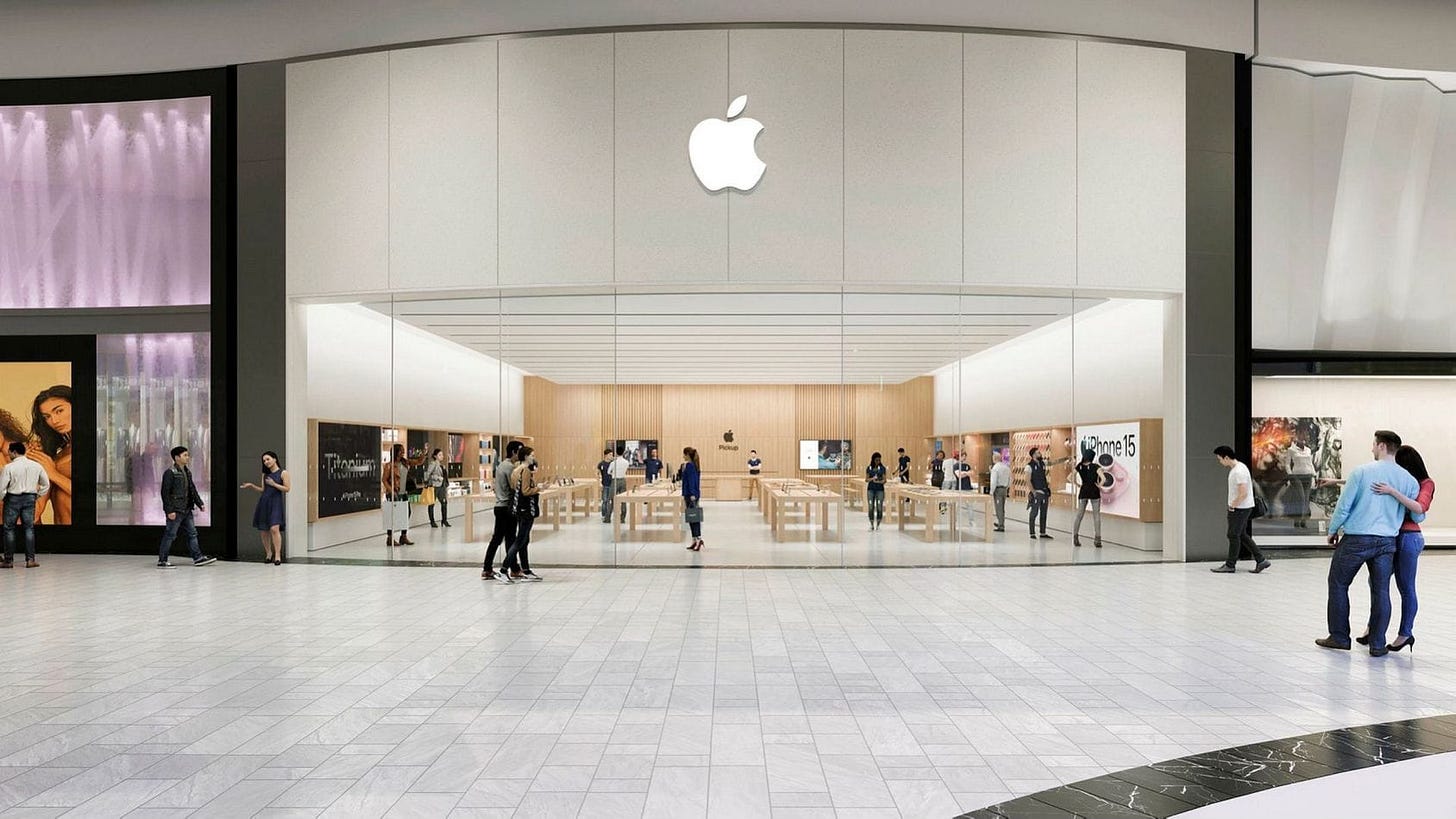 A rendering of Apple Mall of Scandinavia. A rendering of Apple Mall of Scandinavia.