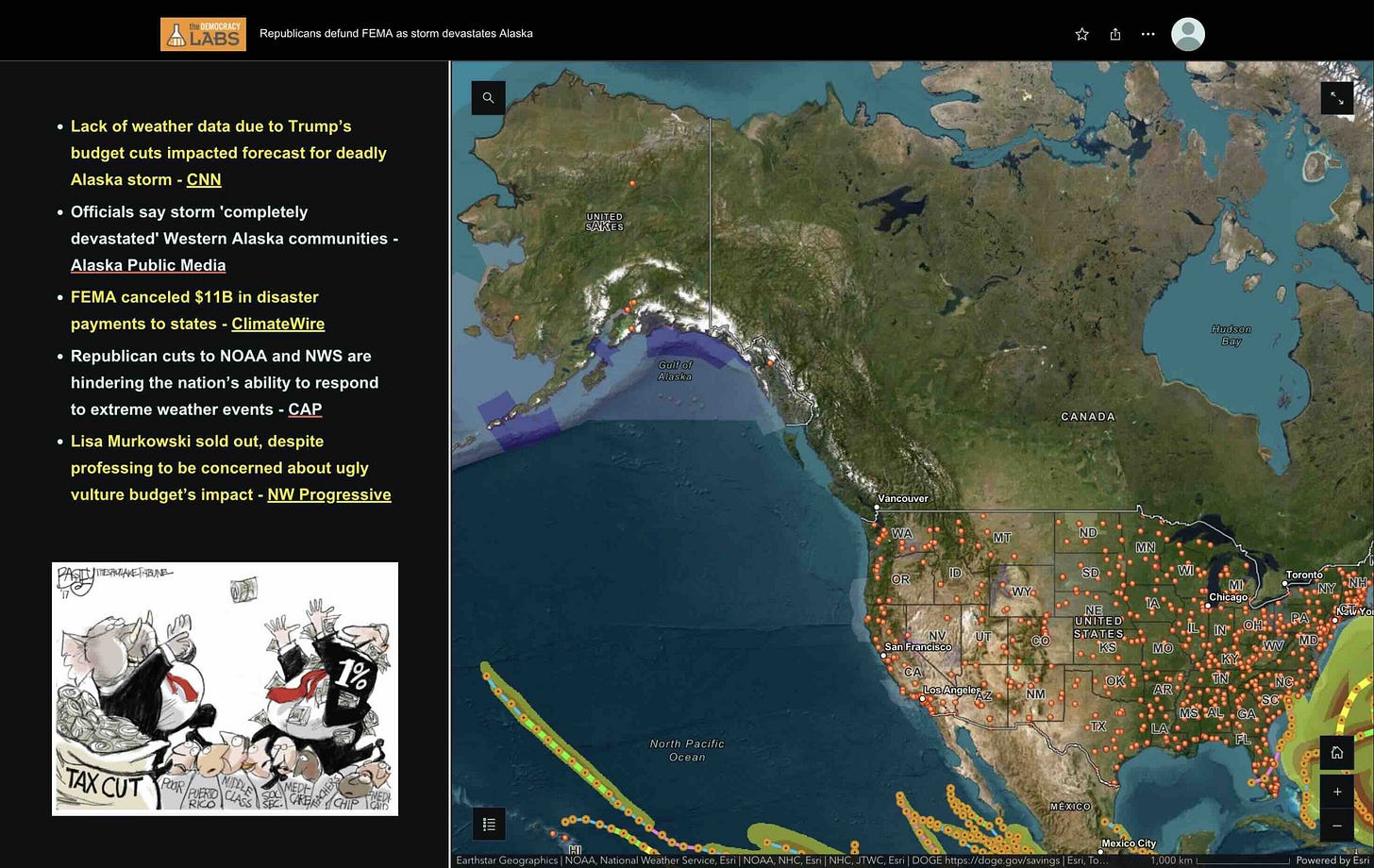 Storms devastate Alaska as Republicans defund FEMA