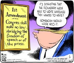 Political cartoon U.S. Trump press ...