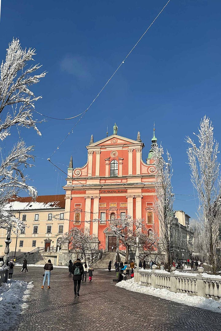 ljubljana in the snow