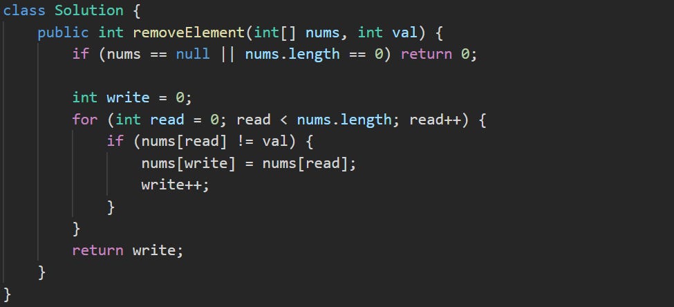 LeetCode #27: Remove Element — Solved in Java