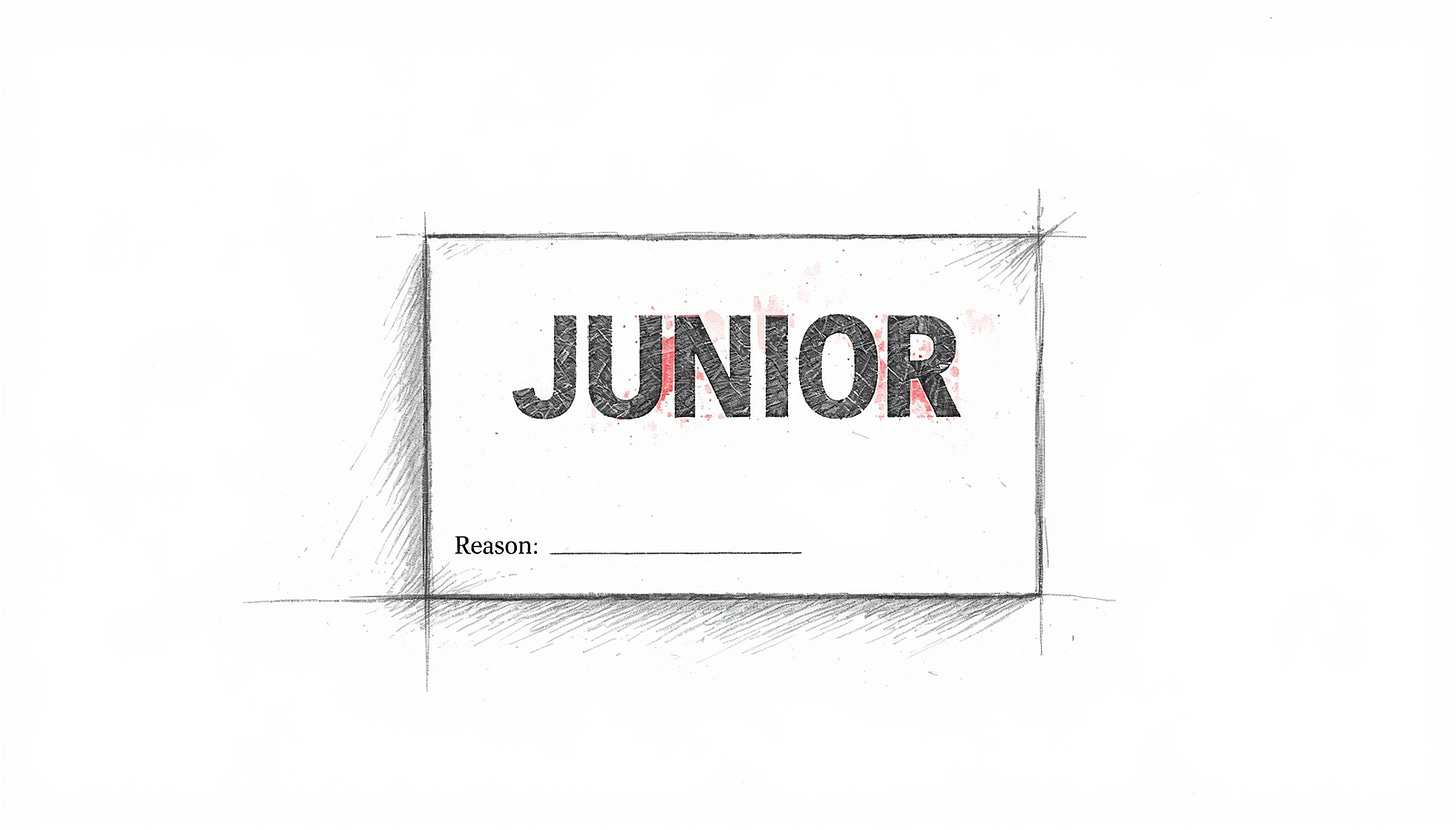 the junior role died in ninety seconds, without anyone saying AI and without any layoff being recorded.