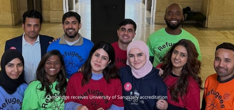 University of Cambridge signs up to open-border scheme run by "City of Sanctuary" charity