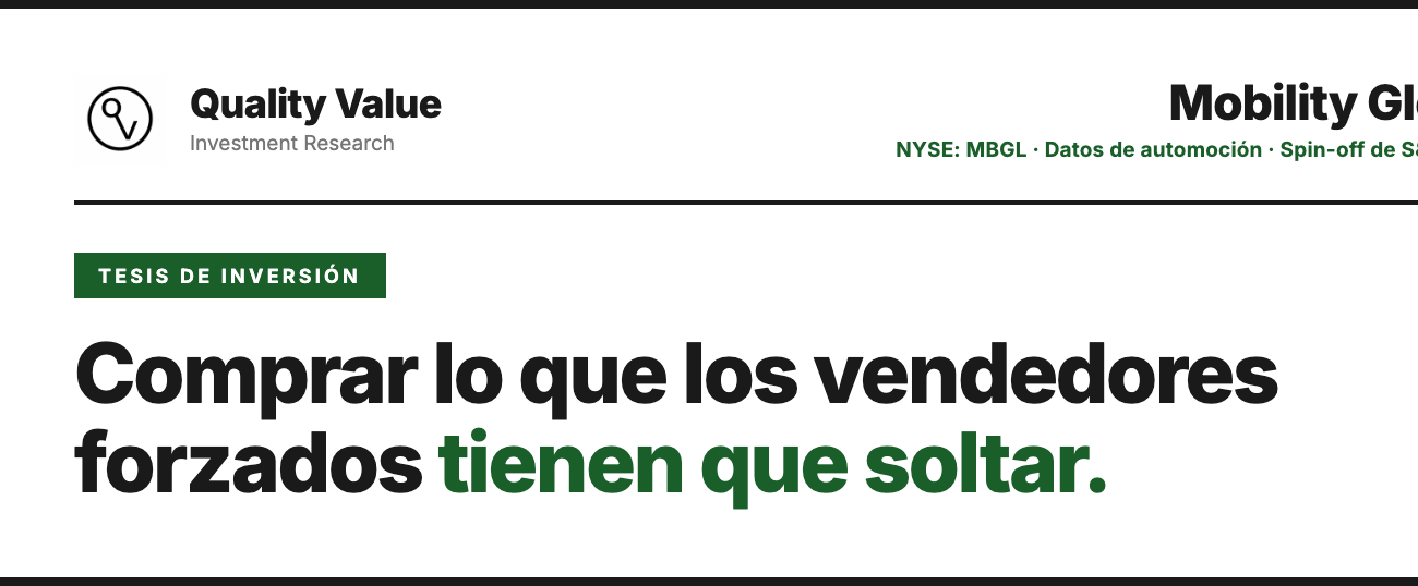 Mobility Global: situación especial de spin-off