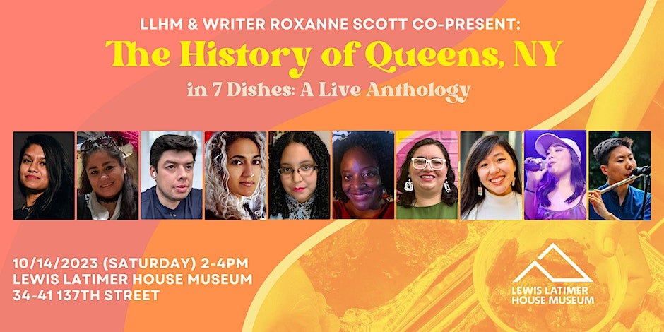 A logo for the event with a red and yellow background and 10 photos of presenters spanning age and identity. Written details are below.