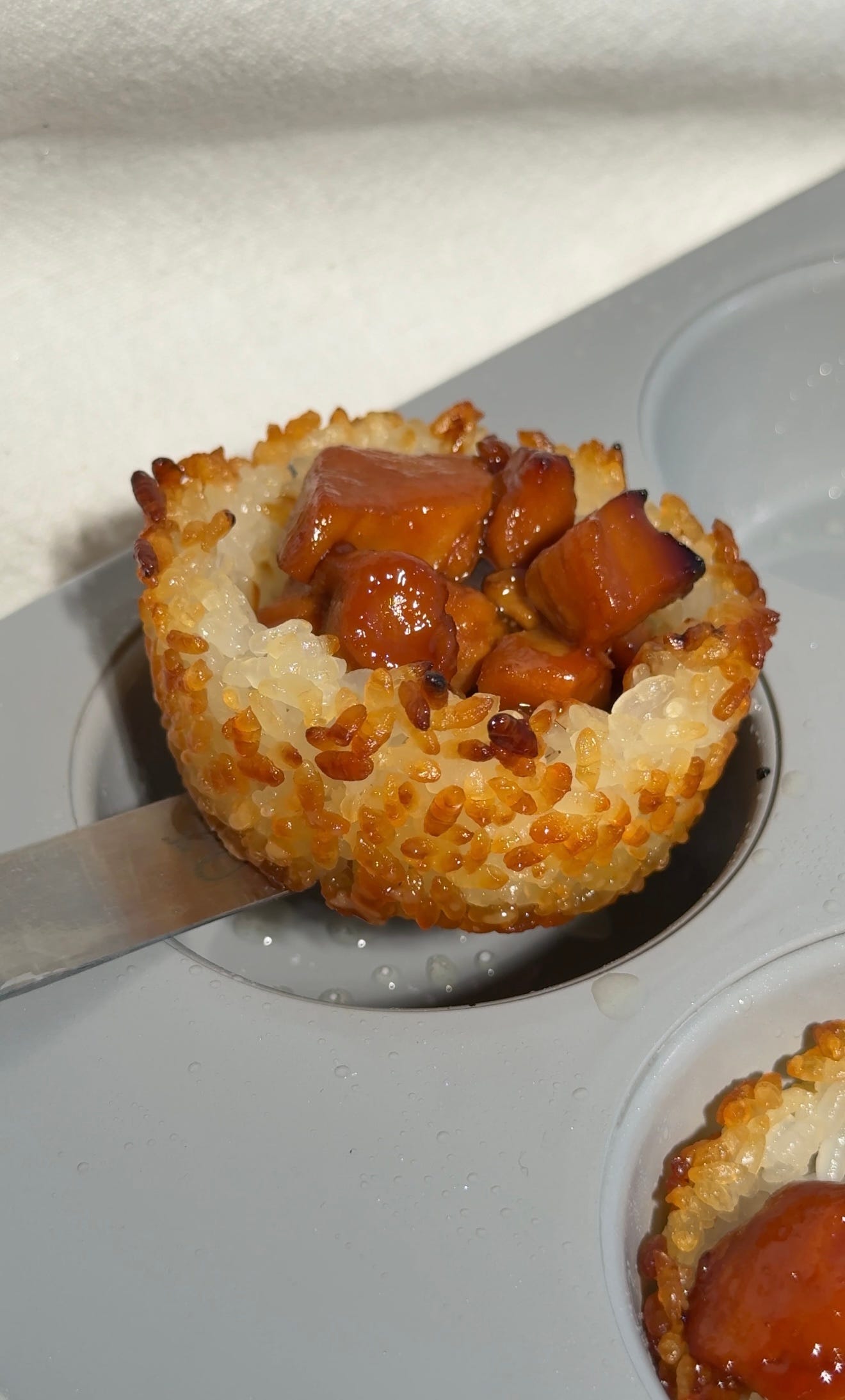 Chicken Teriyaki Crispy Rice Cups - by Erin Silberman