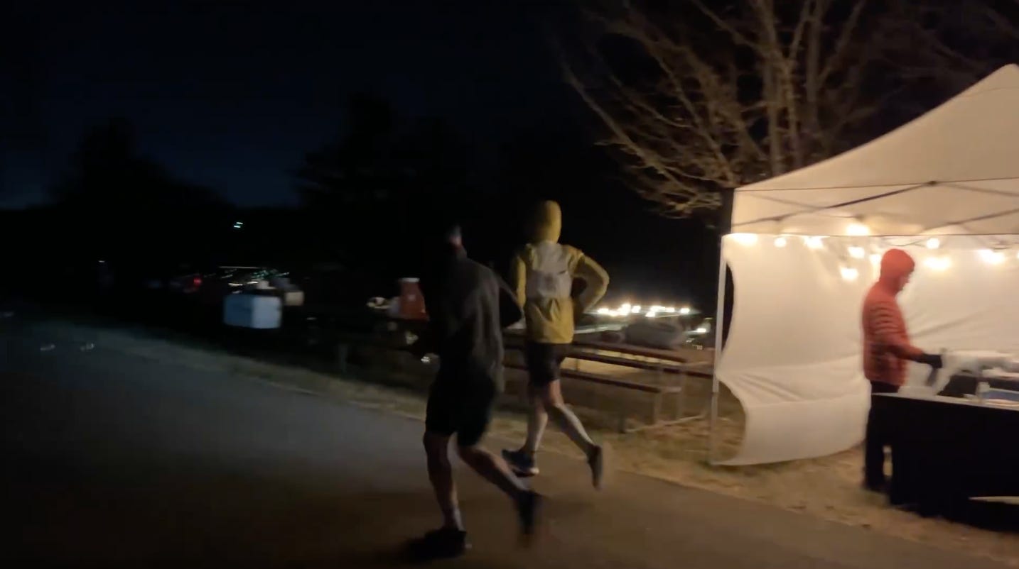 Cody and I move into the darkness on loop 43 (pc: Rick Kwiatkowski)