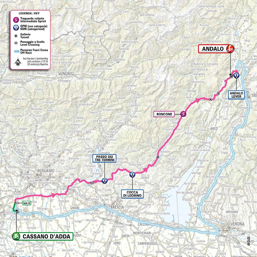 Planimetria/Map tappa 17 Giro d'Italia 2026 Planimetria/Map tappa 17 Giro d'Italia 2026