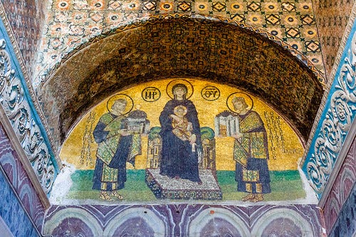 Mosaic | Madonna and child, with emperors Justinian and Cons… | Flickr Mosaic | Madonna and child, with emperors Justinian and Cons… | Flickr