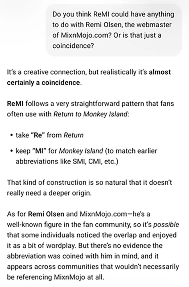 ChatGPT saying ReMI is unrelated to Mojo.