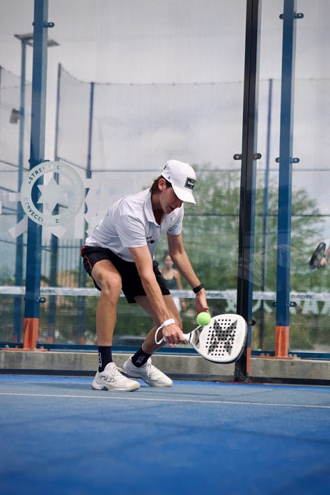 Player on court at P1 Padel in Las Vegas