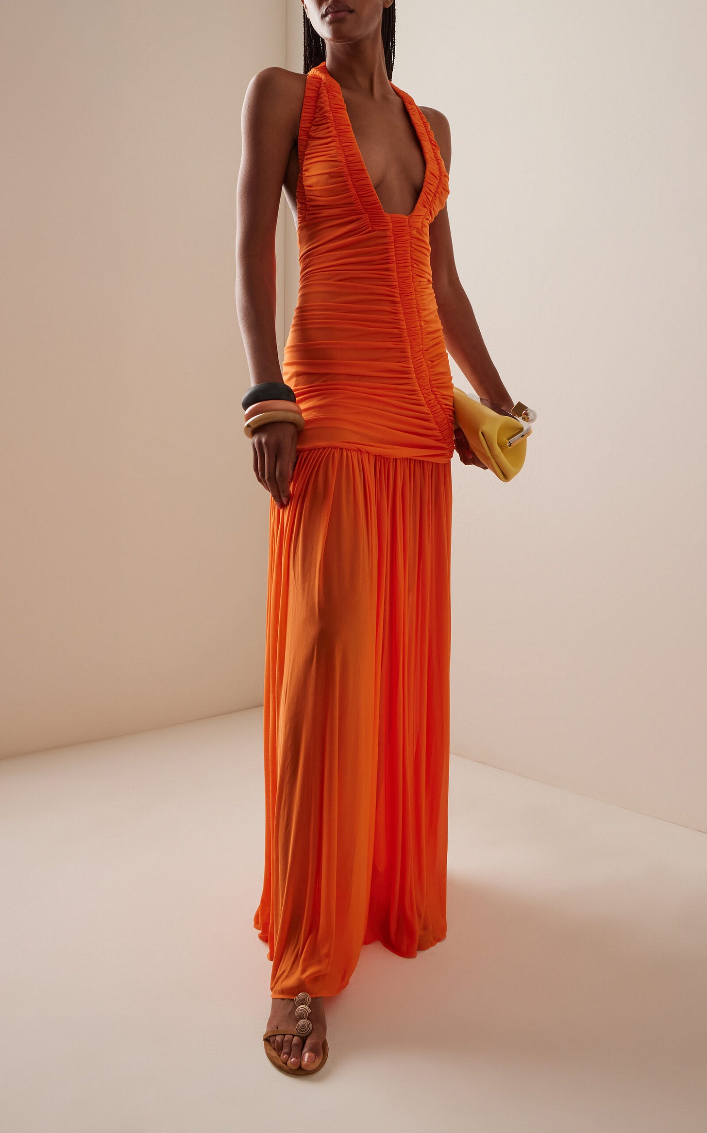 Exclusive Orion Ruched Jersey Gown