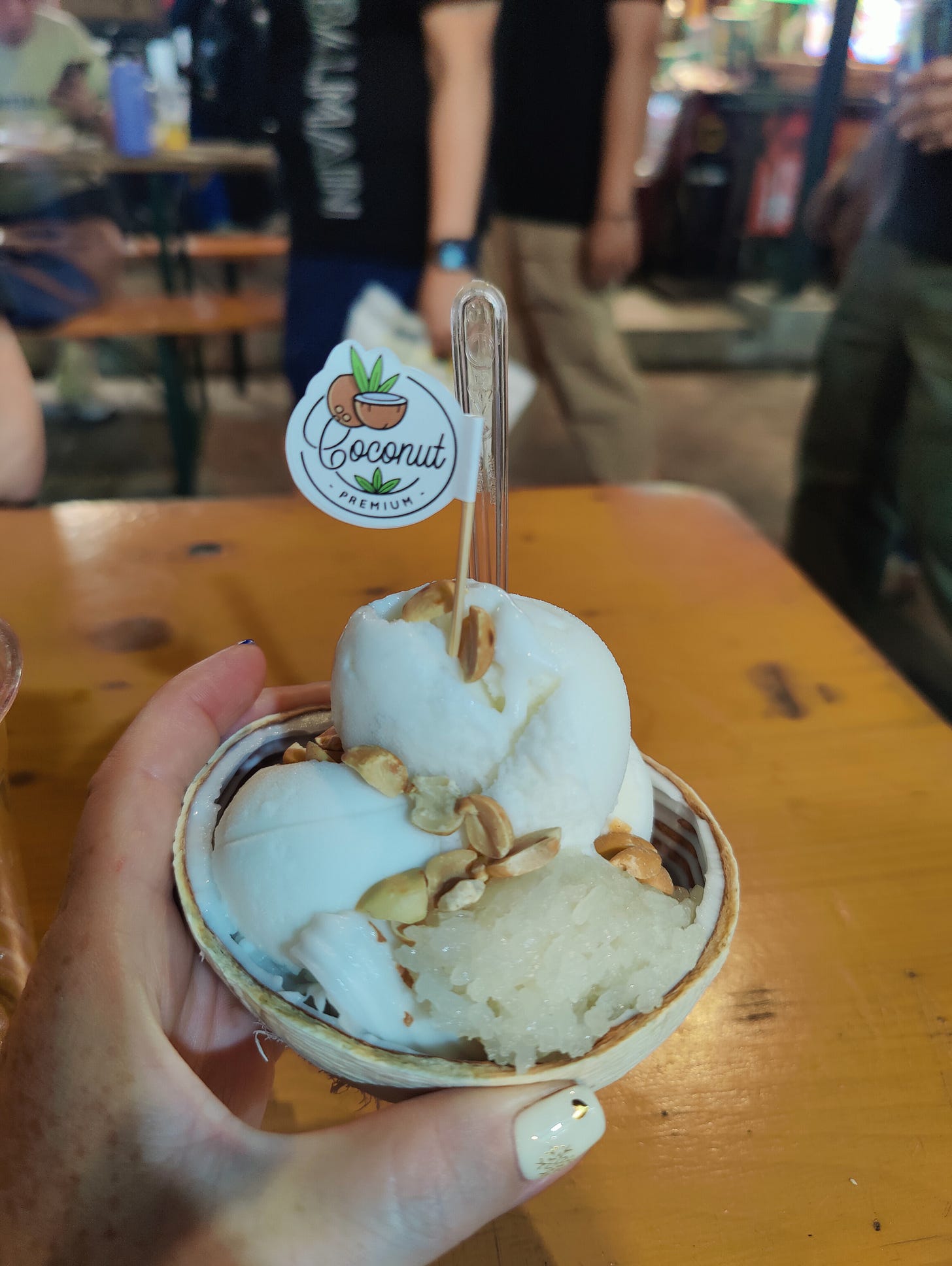 coconut ice cream in a husk