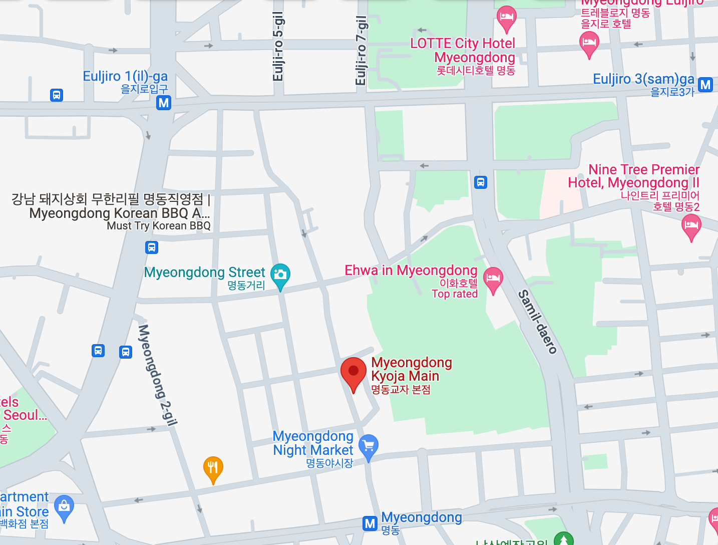 a google maps screengrab of the location of the restaurant and the immediate area.