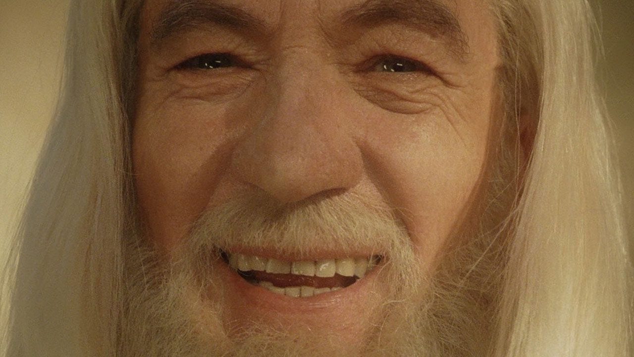Gandalf the White laughing Gandalf the White laughing