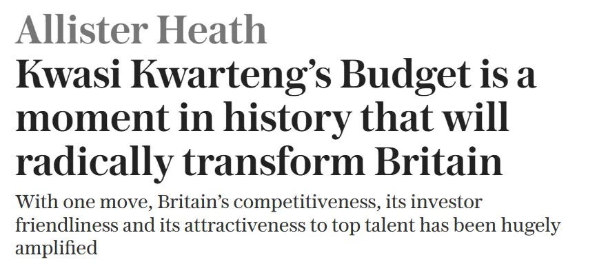 Allister Heath: Kwasi Kwarteng’s Budget is a moment in history that will radically transform Britain