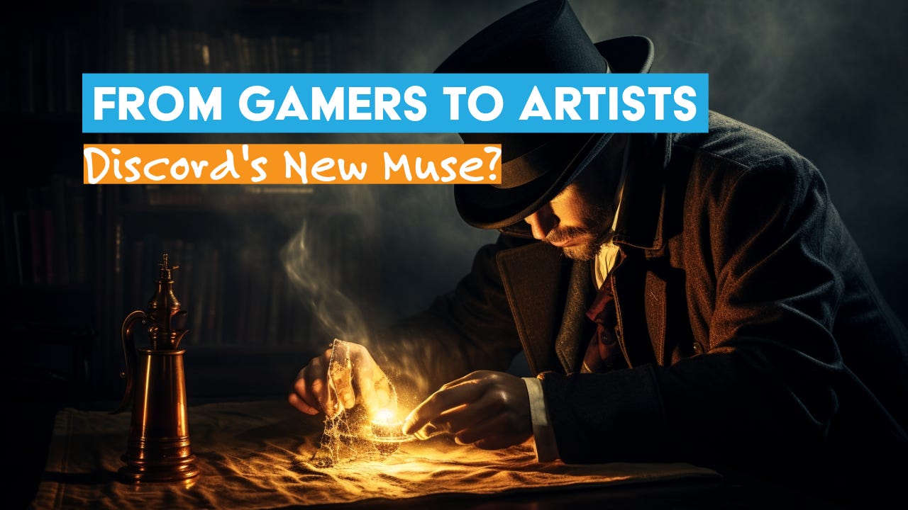Discord, AI art, art revolution, digital collaboration, Midjourney, BlueWillow AI, AI artists, chat platform, digital creativity, art community, gaming communication, art bots, AI tools, creative feedback, voice channels, text channels, video channels, artistry on Discord, AI art showcase, AI art evolution.