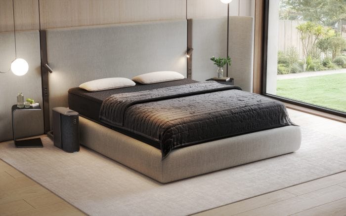Eight Sleep Pod 5 system in a bedroom.