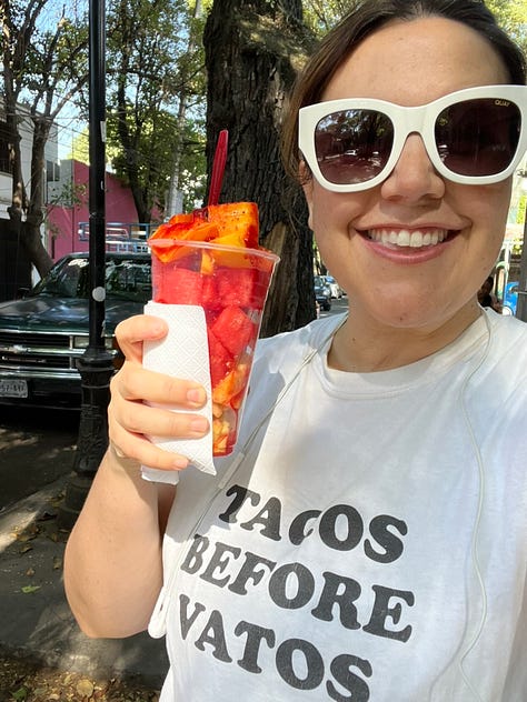 Various photos of Lauren in Mexico City with friends and family.