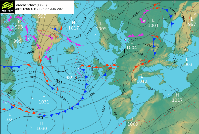 Surface pressure - Forecast chart